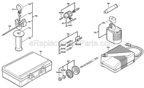 Part Location Diagram of 2605438358 Bosch Carrying Case