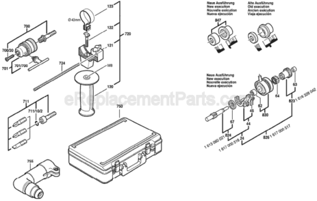 Page B Diagram and Parts List for GBH2SR 0611226839 Bosch Hammer Drill
