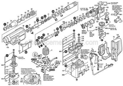 Page A Diagram and Parts List for 11227E 0611227139 Bosch Hammer Drill