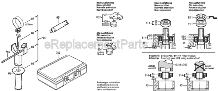 Page B Diagram and Parts List for 11230EVS 0611230739 Bosch Hammer Drill
