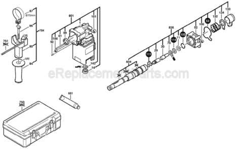 Page B Diagram and Parts List for 11231EVS 0611231739 Bosch Hammer Drill
