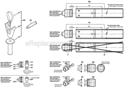 Page B Diagram and Parts List for 11235EVS 0611235739 Bosch Demolition Hammer