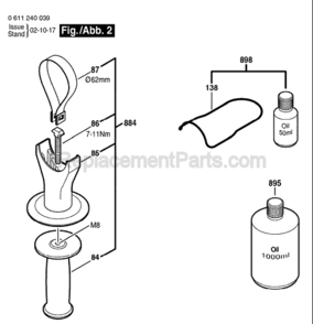 Part Location Diagram of 1612025055 Bosch Tool AUXILIARY HANDLE