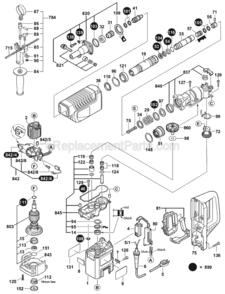 Page A Diagram and Parts List for 11244E 0611244139 Bosch Demolition Hammer