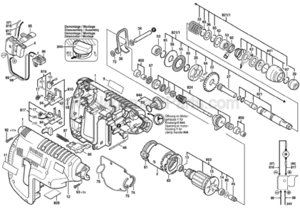 Page A Diagram and Parts List for 11225VSRH 0611260539 Bosch Demolition Hammer