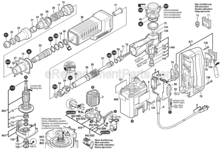Page A Diagram and Parts List for 11313EVS 0611313739 Bosch Demolition Hammer