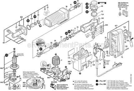 Page A Diagram and Parts List for 11314EVS 0611314739 Bosch Demolition Hammer