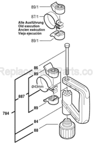 Page B Diagram and Parts List for 11314EVS 0611314739 Bosch Demolition Hammer
