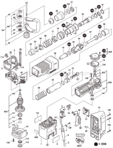 Page A Diagram and Parts List for 11316EVS 0611316739 Bosch Demolition Hammer