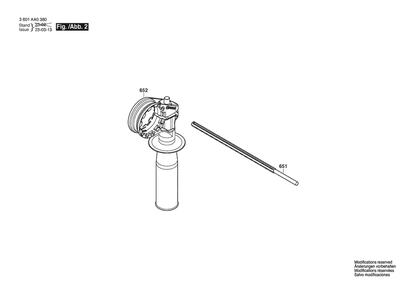 Section 2 Diagram and Parts List for GSB600RE 3601AA0381 Bosch Hammer Drill