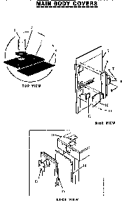 Main Body Covers Diagram and Parts List for MSC124  Thermador Range