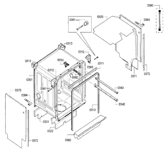 Frame Diagram and Parts List for SGV68U53UC A5 Bosch Dishwasher