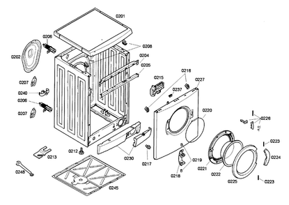 Base & Frame Diagram and Parts List for WFL2090UC 12 Bosch Washer