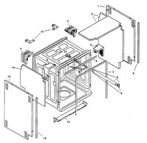 Tank Assy Diagram and Parts List for SHU6805UC 06 Bosch Dishwasher