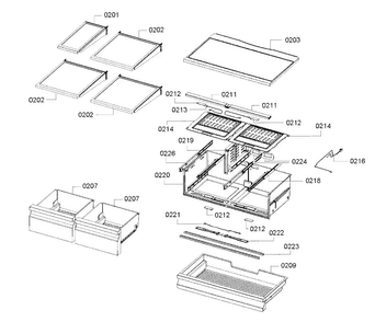 Drawer Asy Diagram and Parts List for B26FT70SNS 02 Bosch Refrigerator