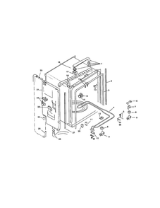 Inner Liner Diagram and Parts List for SMU7052UC 14 Bosch Dishwasher