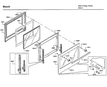Door Diagram and Parts List for HEIP054U 06 Bosch Range