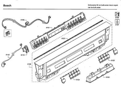 Control Panel Diagram and Parts List for SHE53T55UC 09 Bosch Dishwasher