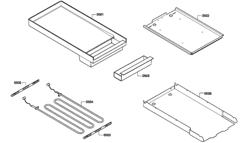 Griddle Assy Diagram and Parts List for PRD486EDPG 01 Thermador Range