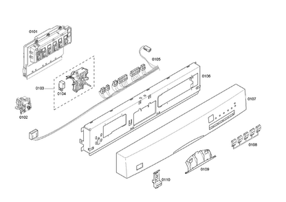 Control Panel Diagram and Parts List for SHE46C02UC 17 Bosch Dishwasher