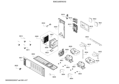 Compressor Parts Diagram and Parts List for B36CL80ENS 02 Bosch Refrigerator