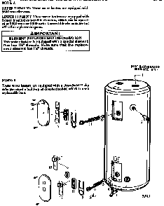 Replacement Parts Diagram and Parts List for 153328560  Kenmore Water Heater