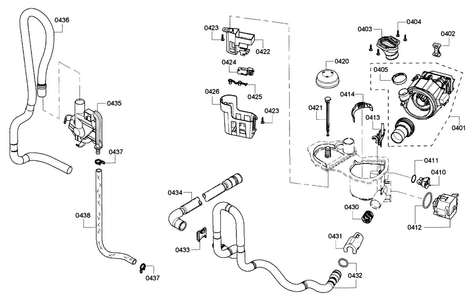 Pump Diagram and Parts List for SHE3ARF6UC 06 Bosch Dishwasher