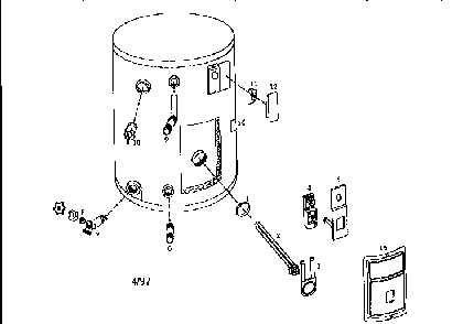 Replacement Parts Diagram and Parts List for 153327331  Kenmore Water Heater