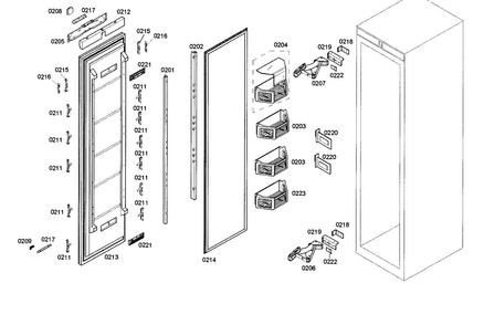 Door Assy Diagram and Parts List for T24IR70NSP 26 Thermador Refrigerator
