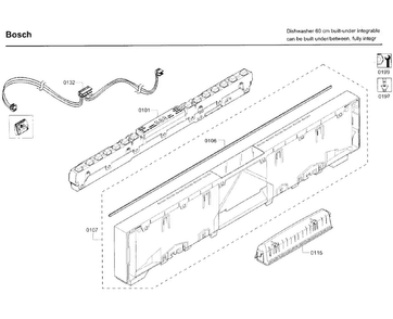 Control Panel Diagram and Parts List for SHV68TL3UC 04 Bosch Dishwasher