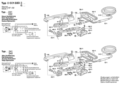Section 4 Diagram and Parts List for 13332 0601333239 Bosch Angle Grinder