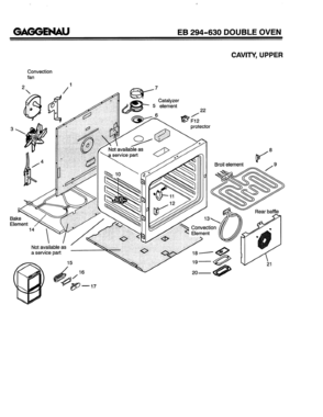 02 - CAVITY, UPPER Diagram and Parts List for EB294-630  Bosch Range