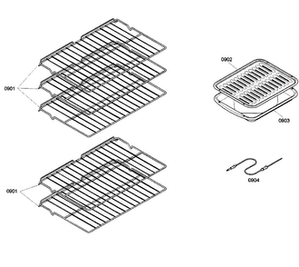 Shelfs Diagram and Parts List for HBL5650UC 04 Bosch Wall Oven