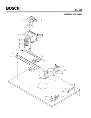 03 - INTERNAL TOP PANEL Diagram and Parts List for HBL542  Bosch Range