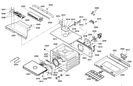 Convection Diagram and Parts List for HBL745AUC 03 Bosch Wall Oven