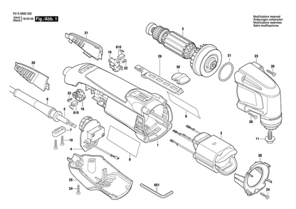 Diagram Diagram and Parts List for MM20 F 013 MM2 000 Bosch Multi-Tool