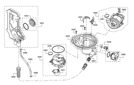 Water Inlet/Heat Pump/Sump Diagram and Parts List for SHPM78W52N 10 Bosch Dishwasher
