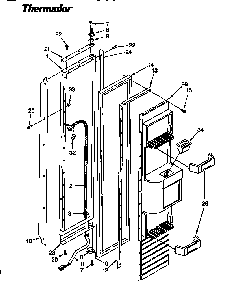 Freezer Door Diagram and Parts List for TSS36DAW-06  Thermador Refrigerator