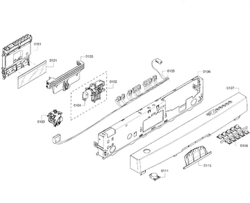 Control Panel Diagram and Parts List for SHE55R55UC 64 Bosch Dishwasher