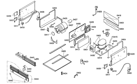 Compressor Diagram and Parts List for B24IW50NSP 05 Bosch Freezer