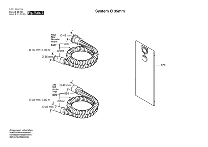Section 3 Diagram and Parts List for GAS50 0601989139 Bosch Utility Vacuum