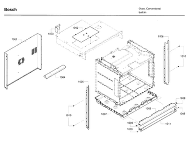 Frame Diagram and Parts List for HBL5760UC 09 Bosch Microwave