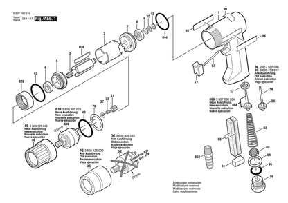 Section 1 Diagram and Parts List for 0607160515  Bosch Drill