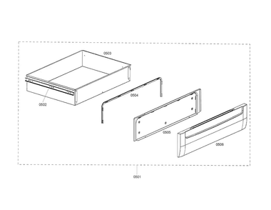 Drawer Diagram and Parts List for HES442U 02 Bosch Range