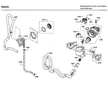 Pump Diagram and Parts List for SHS5AVF6UC 01 Bosch Dishwasher