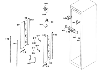 Lighting Diagram and Parts List for T24IR70NSP 18 Thermador Refrigerator