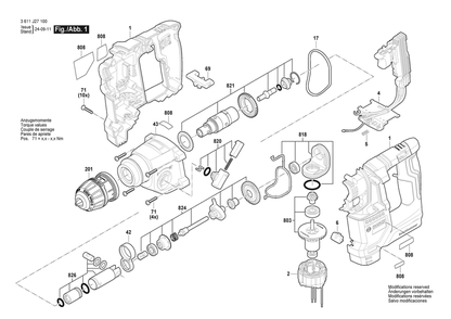Part Location Diagram of 1619P17420 Bosch Chuck