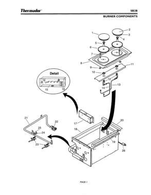 06 - INNER BURNER BOX Diagram and Parts List for SB2B  Bosch Range