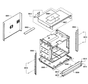 Cabinet Assy Diagram and Parts List for HBL5450UC 08 Bosch Wall Oven