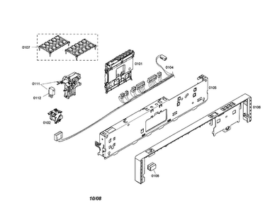 Control Module/fascia Panel Diagram and Parts List for SHX43M02UC 48 Bosch Dishwasher
